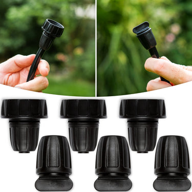 Drip Irrigation Fittings 5/16 - 3 x PVC Female Hose Thread and 3 x Barbed Threaded End Plugs from Carpathen